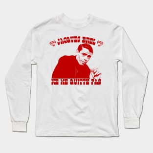 Jacques Brel /// Original Retro Style Fan Design Long Sleeve T-Shirt